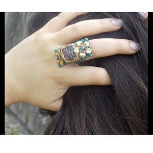 Ollipop Elongated Purple Stone Ring